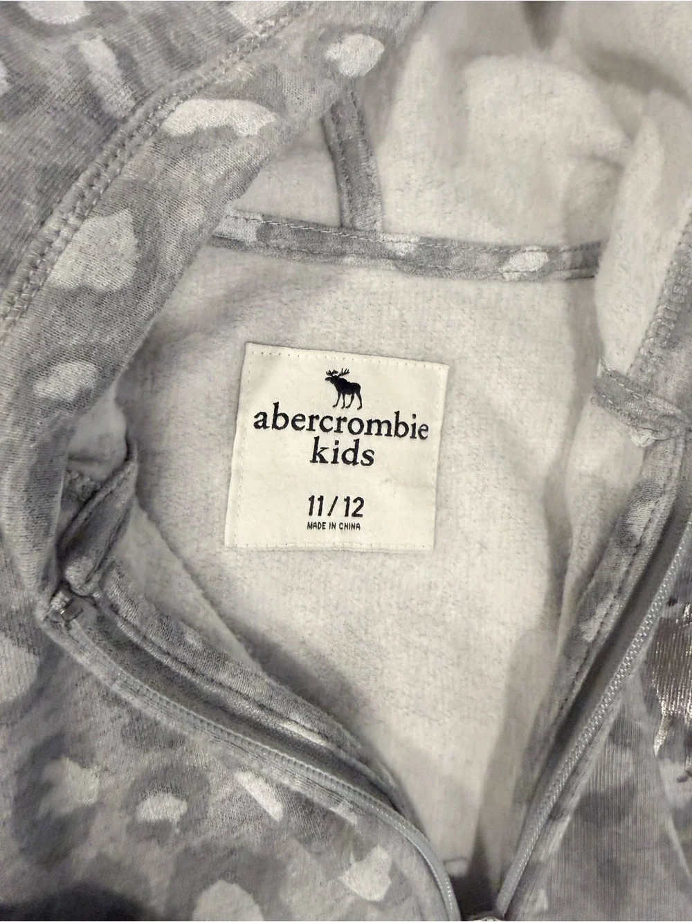 abercrombie kids Gray Leopard Zip Hoodie & Jogger Set